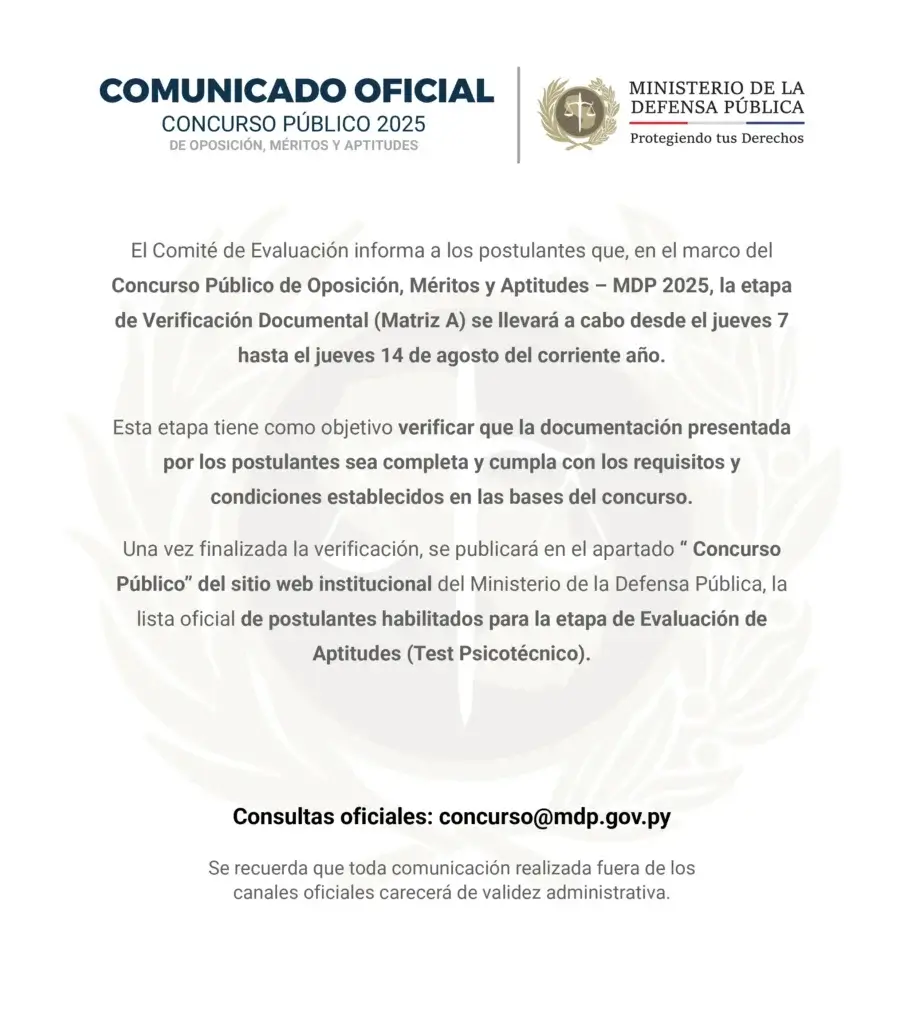 COMUNICADO CONCURSO 17