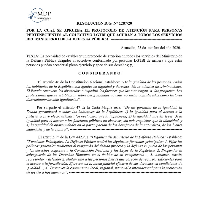 Protocolo de Atención para personas pertenecientes al colectivo LGTBI